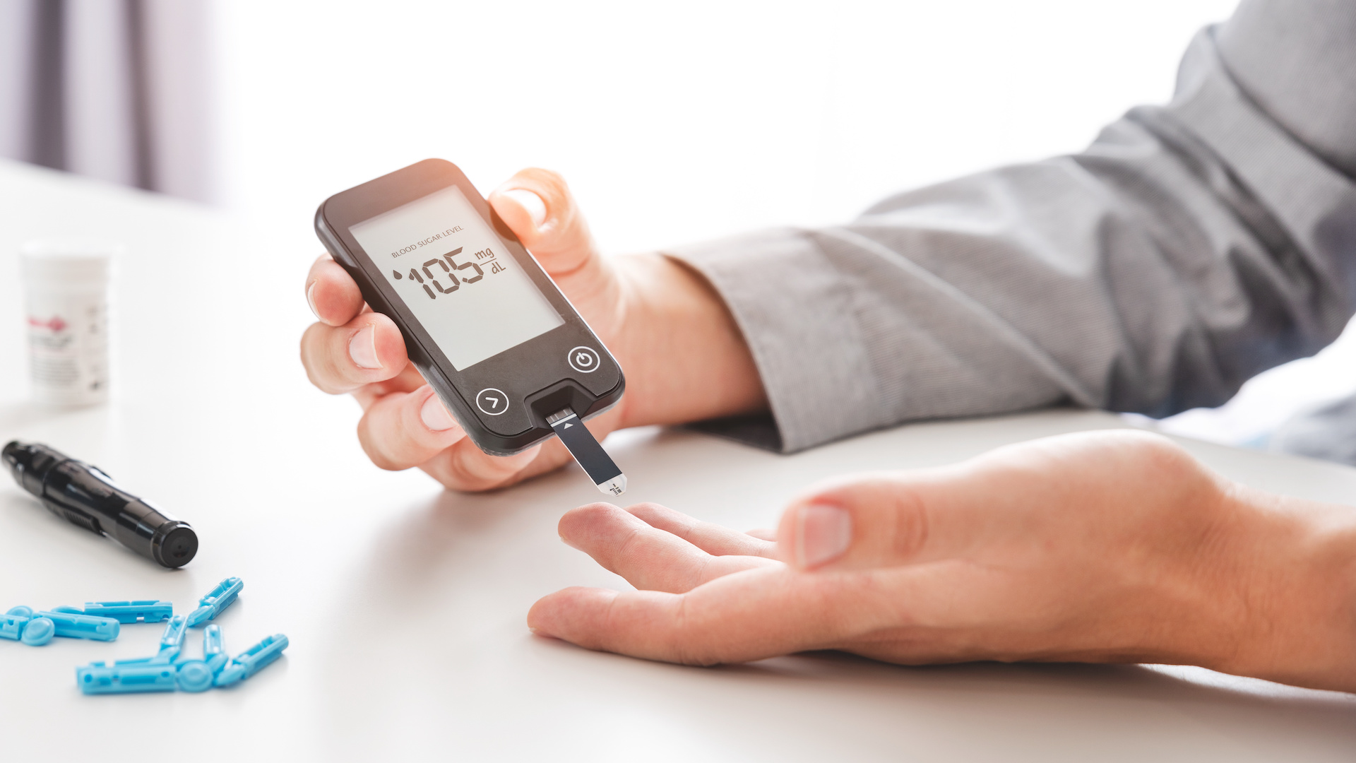 Diabetes checking blood sugar level